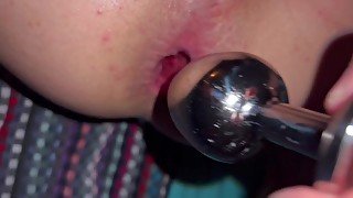 Rosebuds XXL anal plug, gape close up