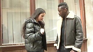 European slut searches the streets for Black Cock