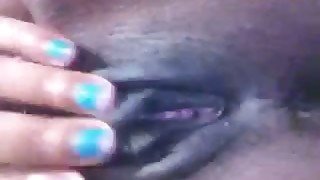 Beautiful black pussy of my hot ebony housewife taped closeup