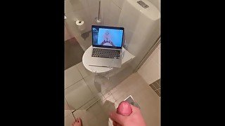 Huge cumshot on glass