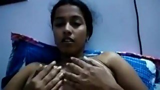 Indian newrly married wife showing her tits and pussy