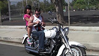 Captivating tiny teen wanted to ride my hog