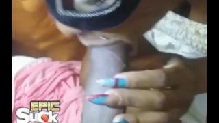 Epic XXX Couple - Big Tits Masked Ebony Dick Slut Sucking A Monster Black Cock