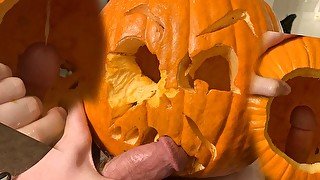 POV Rough Fuck Pumpkin CREAMPIE for Halloween [HOT!]