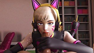 3D Compilation: Dva Overwatch Blowjob + Cowgirl Uncensored Hentai