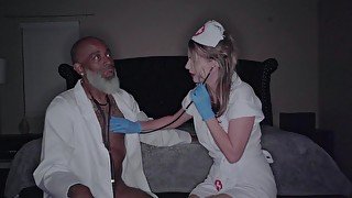 The nurse has an interesting approach with the doctor