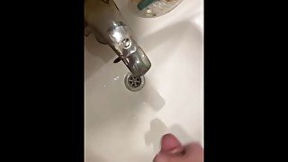 Cumshot in the bathroom