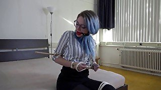 Luna Grey - secretary ballgagged