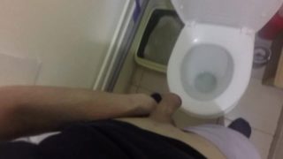 Dick pissing in the toilet