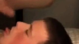 Self sucking twink cums on his face