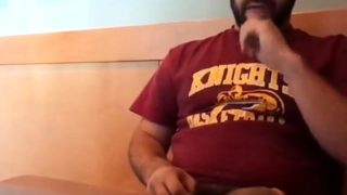 Bearded Bro Public Jerk Off in A Coffee Shop