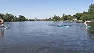 Boys fucking around naked on the river