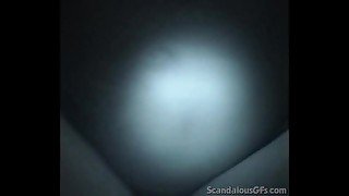 Couple rubbing tits fucking on dark until cumming