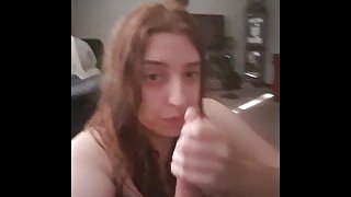 Girlfriend Smoking Sloppy Blowjob