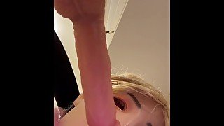 Sucking my toy cock sissy in training