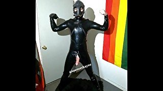 STR Latex Suit Flex and Double Cum!