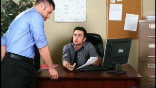 Office ass fuck scene starring Tristan Phoenix and Tristan Jaxx