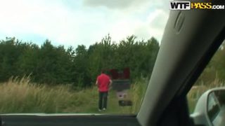 Unearthly Czech Nessa Devil makes sensuous blowjob in public place