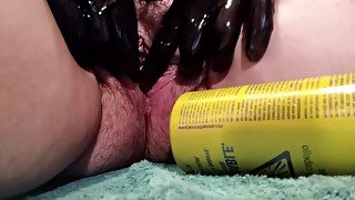 Hairspray Can Stretching My Hairy Creamy Cunt 7 Min