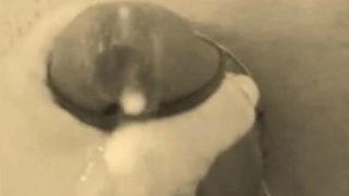 homemade gloryhole handjob with big cumshot