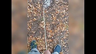 Pee Compilation 1 Hour 1 Video Loop Pissing In The Rain Under a Oak