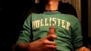 Cute frat boy jerking off and shooting his load on cam