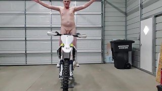 Kevin Yardley rides his dirt bike naked and masturbates