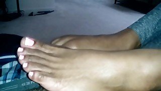 Ebony girl Dominique POV foot worship