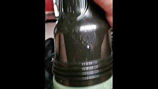 Stroking big dick in fleshlight