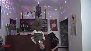 Asian Girl Tied Upside Down