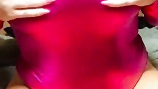 OILED UP TITS, FUCKING MY PUSSY &amp; SQUIRTING IN SHINY LATEX SUIT