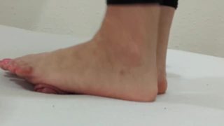 Barefoot footplay, footjob and cockcrush with cumshot