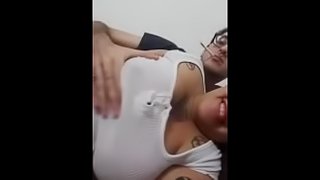 Hot Couple Boob Press on Instagram live