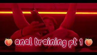 🍑 petite stoner babes 1st anal training sesh 🍑