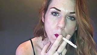 Smoking while wearing lipstick