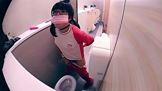 Sportswear crossdress cumshot in in shopping mall Toilets