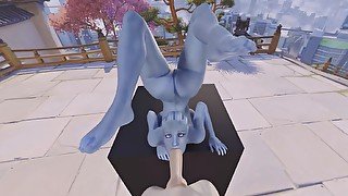 Liara upside down blowjob 3D VR 180 SBS