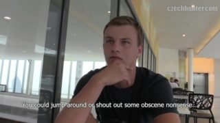 BIGSTR - Handsome twink gets paid for blowjob and  anal sex