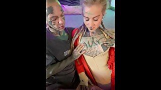 Onlyfans tattoo girl Anuskatzz enjoy XXX adventure wild sex with inked nonbinary Darkleaves Z-filmz