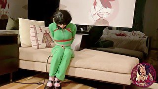 Selfbondage &amp; Struggle In Green Tracksuit And Pants