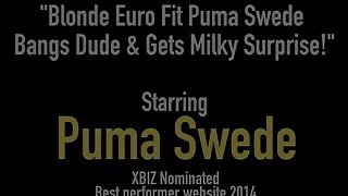 Blonde Euro Fit Puma Swede Bangs Dude &amp; Gets Milky Surprise!