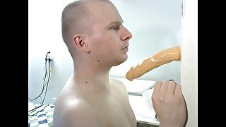 gay dildo deepthroat throatpie and nosepie