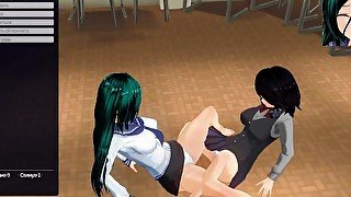 3D HENTAI LESBIAN schoolgirls play after school