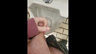 Chubby Boy Cumming In Public Restroom