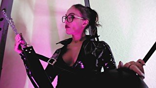 Femdom Dominatrix Eva Latex Glasses Milf Fetish BDSM Solo Kink Goddess Heels Toys Pvc Vinyl