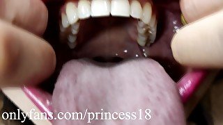 Princess18 fetish mouth tour close up