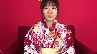 Dazzling casting along kimono girl Chiharu