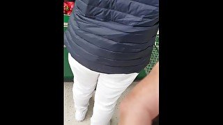 Step mom risky fuck in supermarket with step son