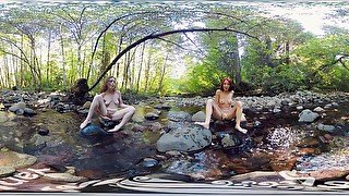 YanksVR's Ana Molly and Belle Masturbate and Cum Outside in a Creek