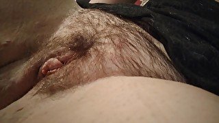 Solo Female Masturbation ASMR  Sticky Hairy Pussy Gets Fucked Mesmerizingly Slow by Glass Dildo